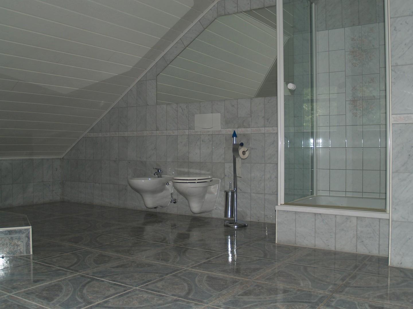 Bad, Marmor, Bidet, Glasduche