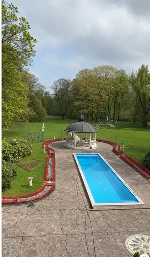 Fensterblick in den Park