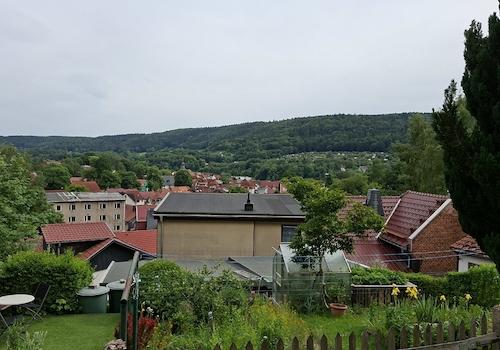 Ausblick vom Garten nach Süden