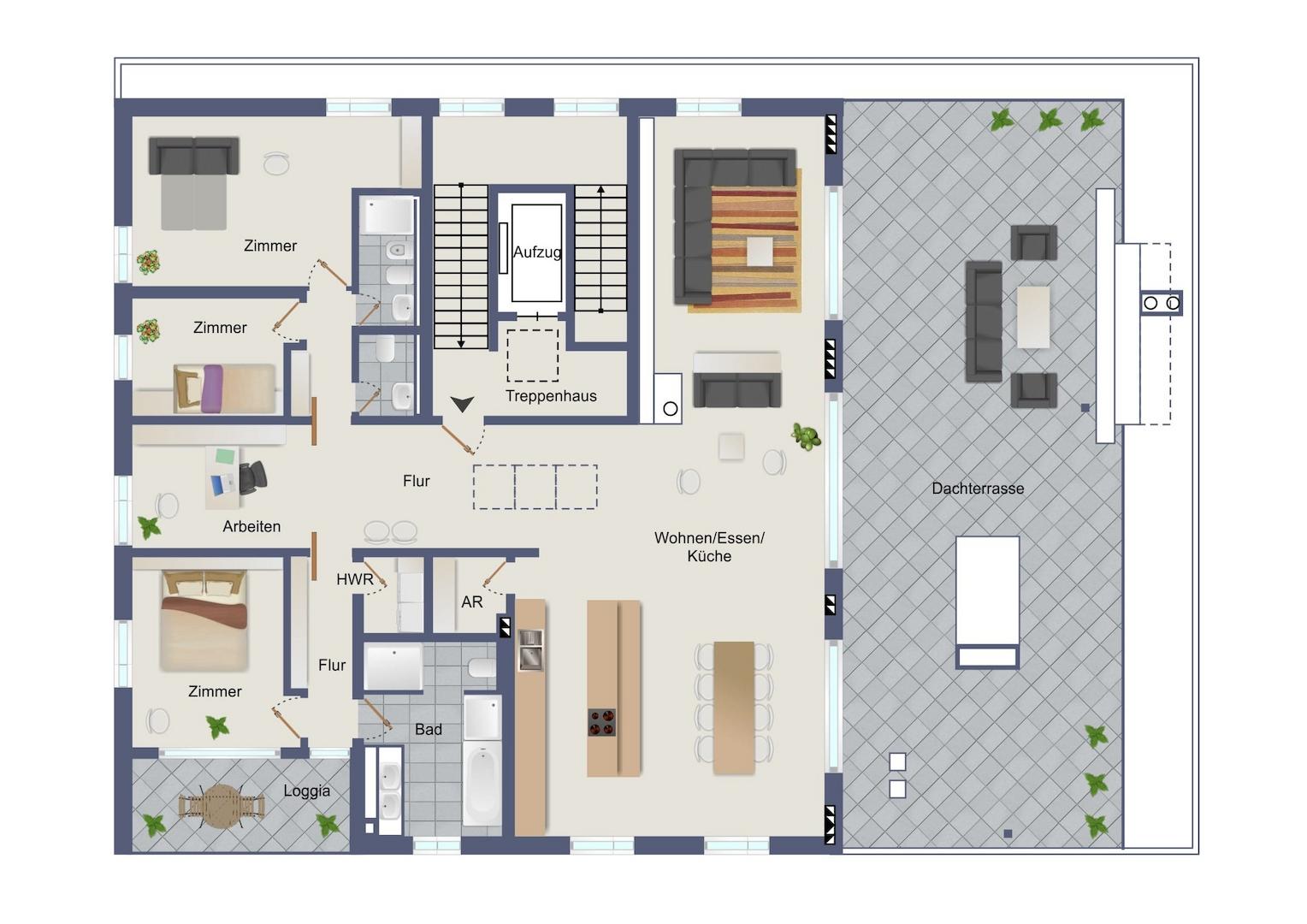 Vermietung Penthouse | Grundriss