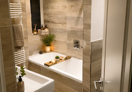 Badezimmer mit Badewanne