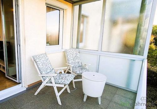 geschützter Balkon
