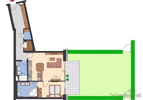 Grundriss mit Garten