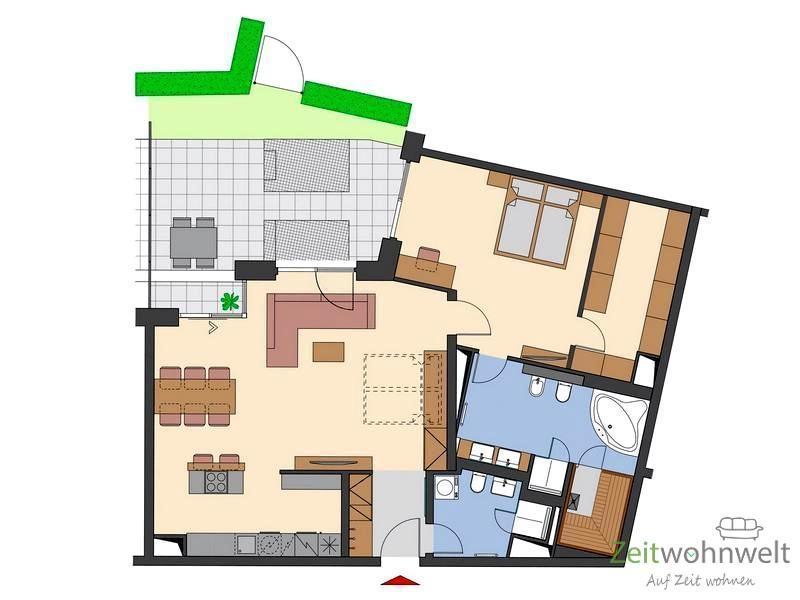 Grundriss mit Terrasse