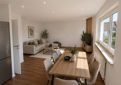 Wohn-Esszimmer m offener Küche
