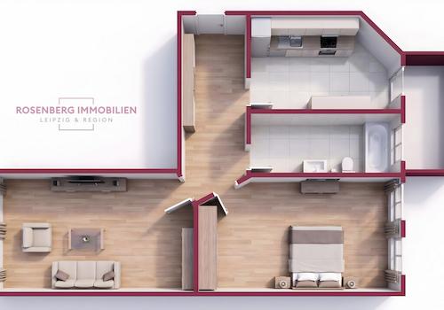 Immobilie in Leipzig zu verkaufen _ 2 Raumwohnung _ Rosenberg Immobilien _ Grundriss
