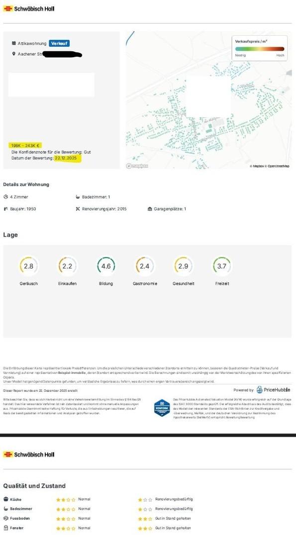 Bewertung über Pricehubble