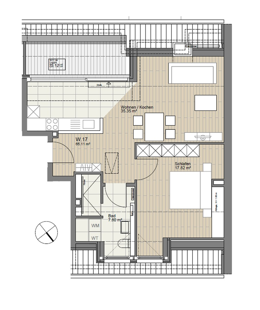 Grundriss der Wohnung 