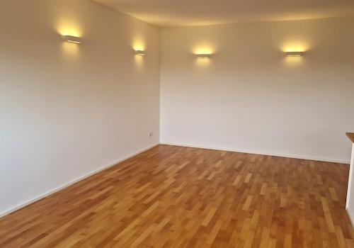 Wohnzimmer vom Balkon aus