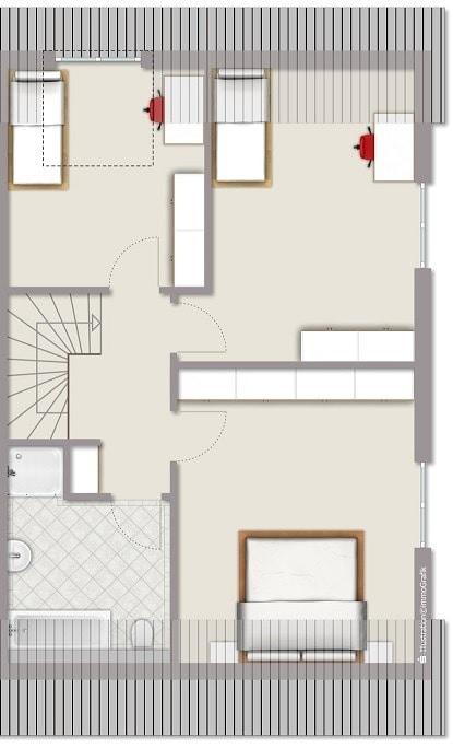 Grundriss Haus 3, Dachgeschoss