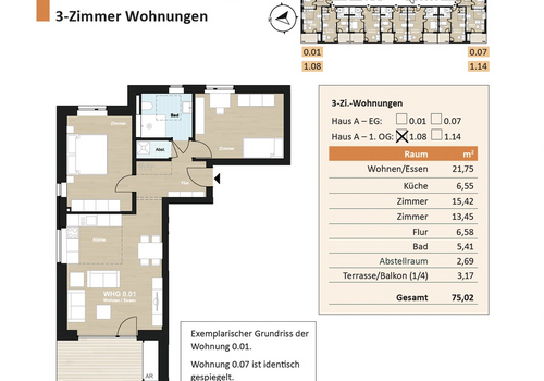 Grundriss Haus A Whg 1.08