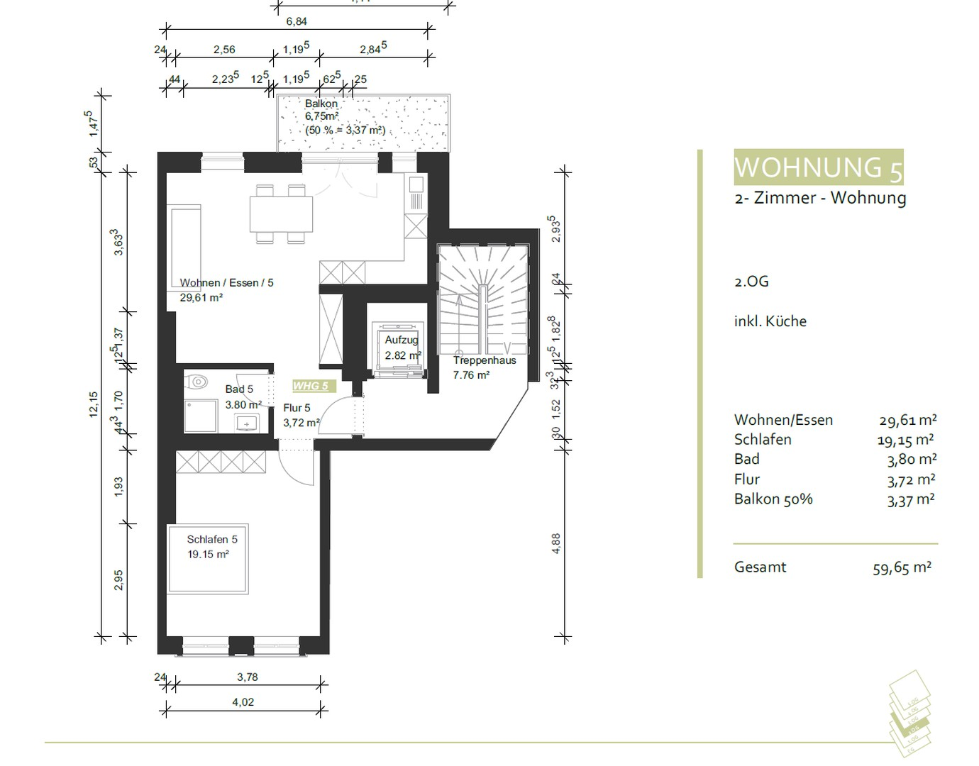 Grundriss der Wohnung 