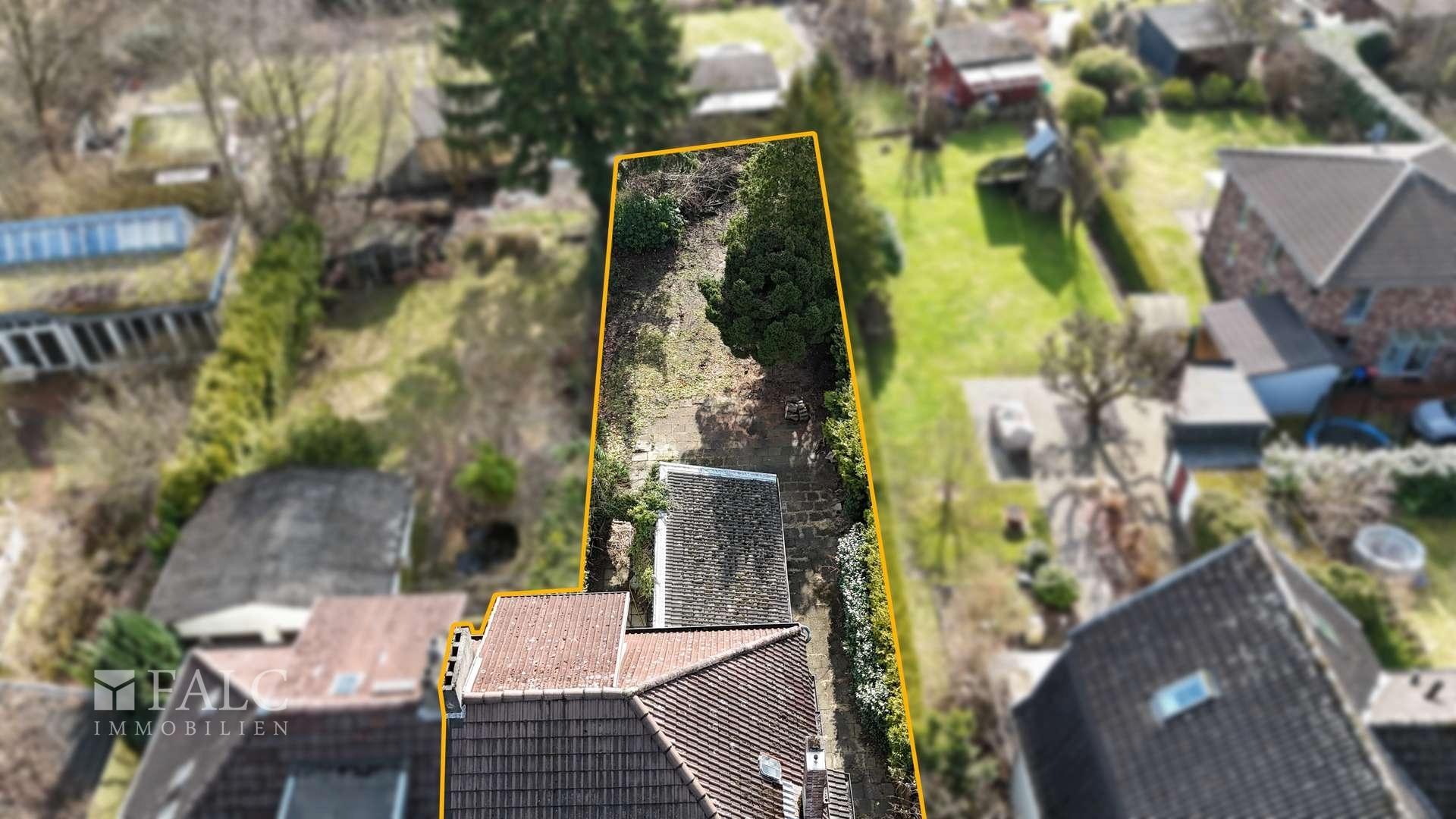 Drohnenaufnahme der Rückansicht