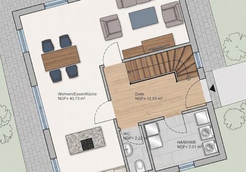 Haus 5 EG Plan 3D
