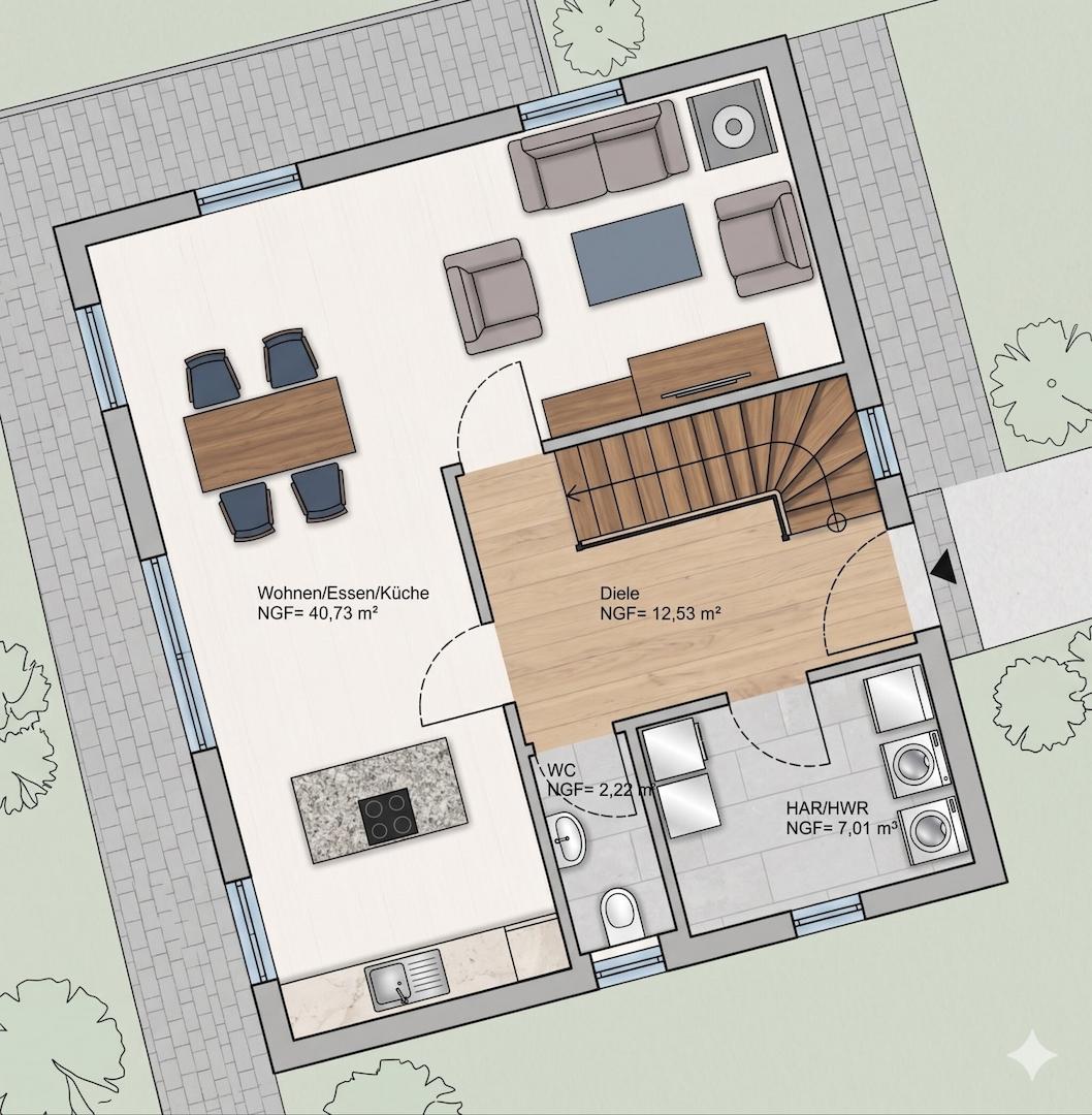 Haus 5 EG Plan 3D