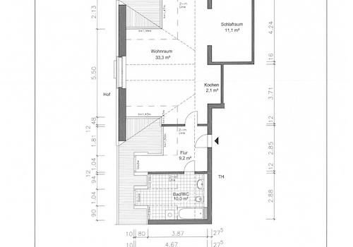 Grundriss mit Maßen