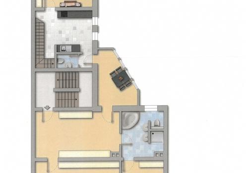 Grundriss 1. Etage mit Möblierung