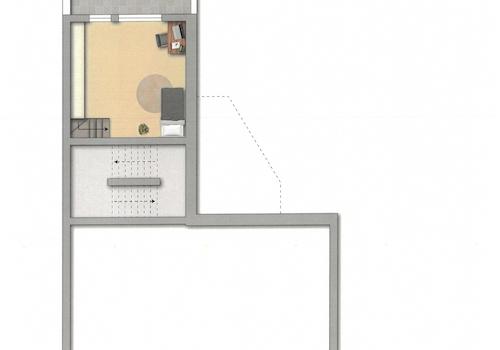 Grundriss 2. Etage mit Möblierung