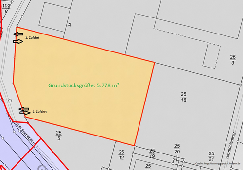 Markierter Lageplan