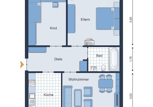 Grundriss 1.OG - Wohnung 4