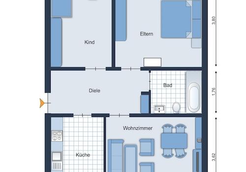 Grundriss 2. OG - Wohnung 6