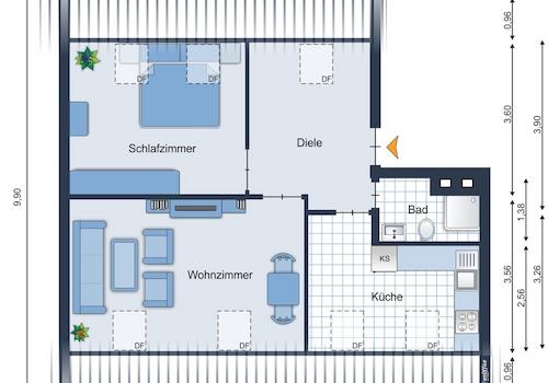 Grundriss DG -Wohnung 7