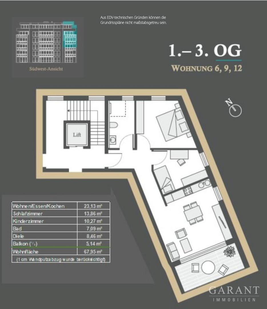 Obergeschoss - Whg. 6-9-12