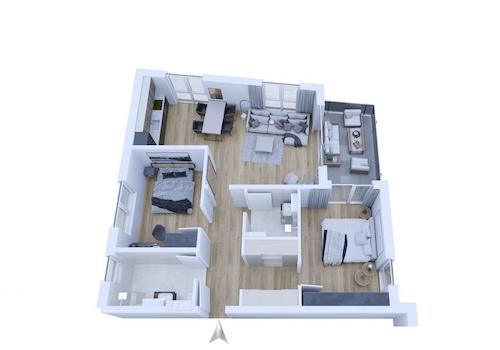Grundriss WG 3, 5
