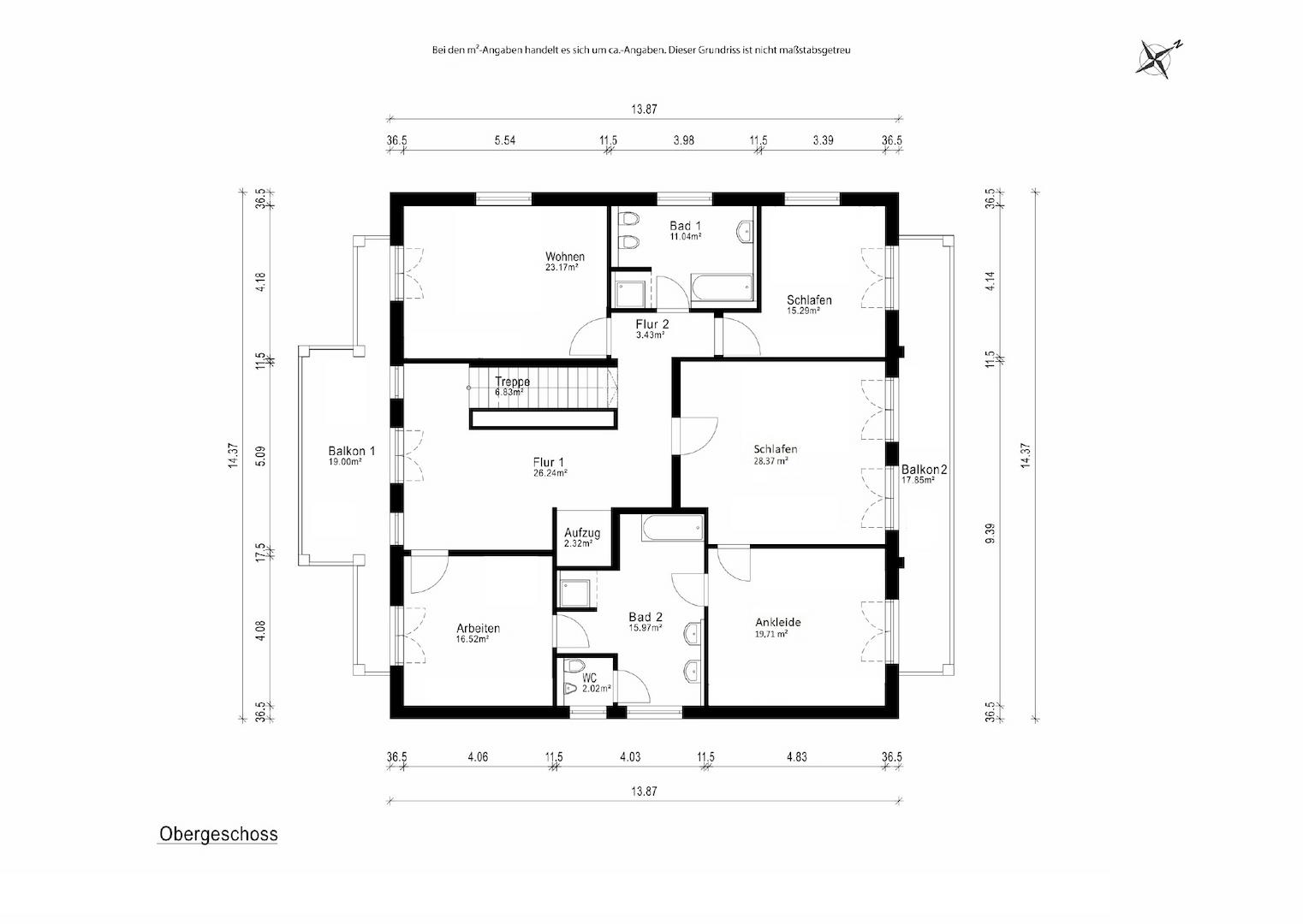 Grundriss Obergeschoss