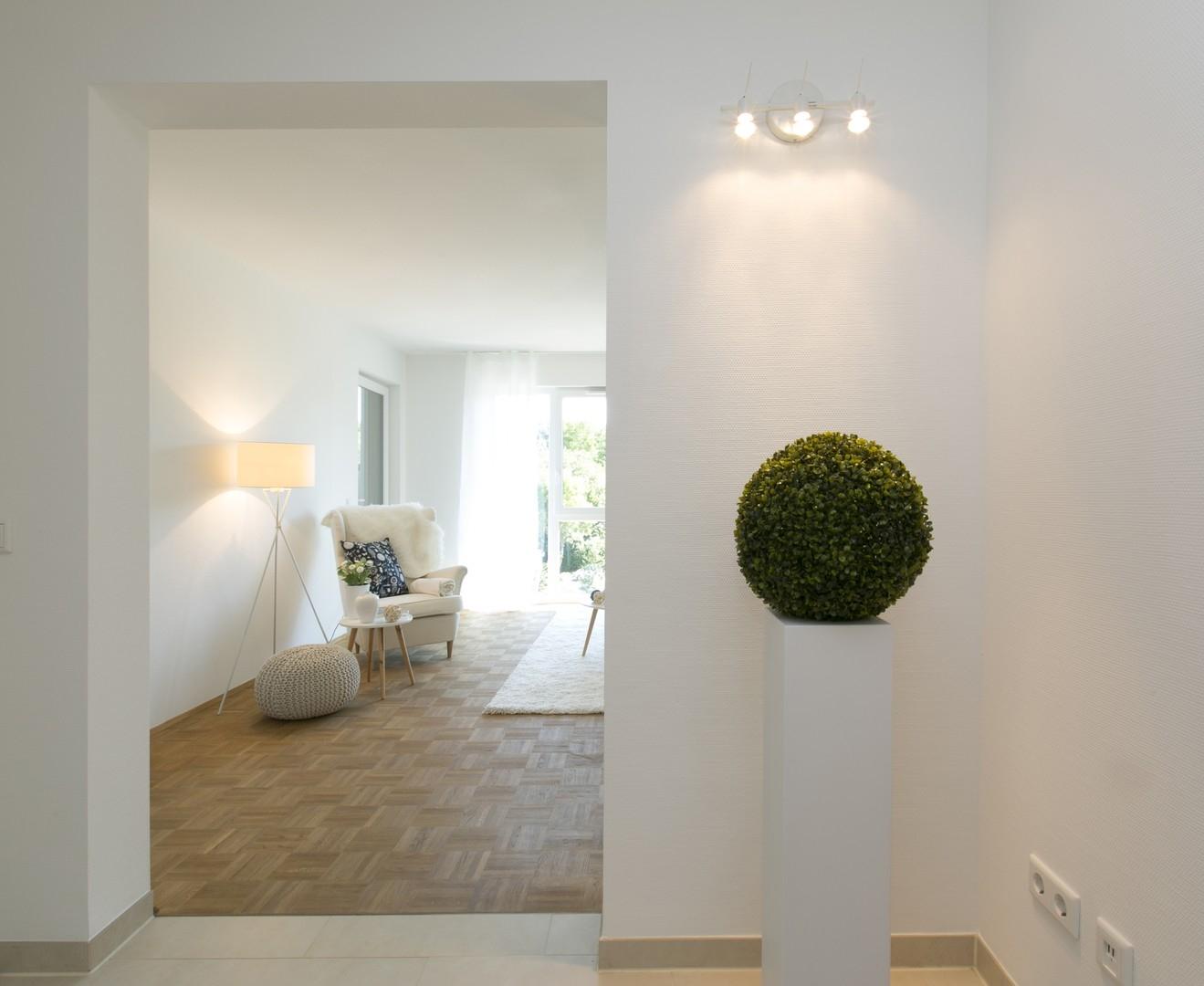 Bild vom Flur ins Wohnzimmer