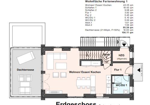 Grundriss EG WE 1