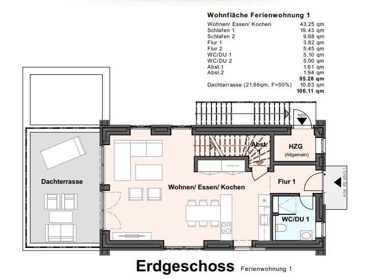 Grundriss EG WE 1