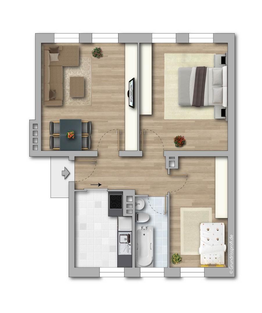 Grundriss möbliert
