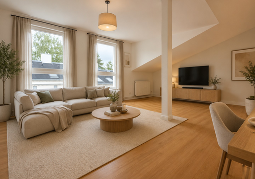 Wohnzimmer KI-Staging