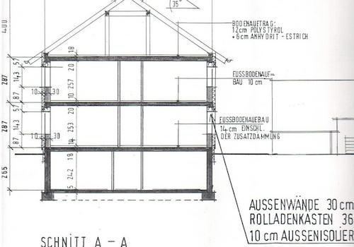 Plan Schnitt Ost-West