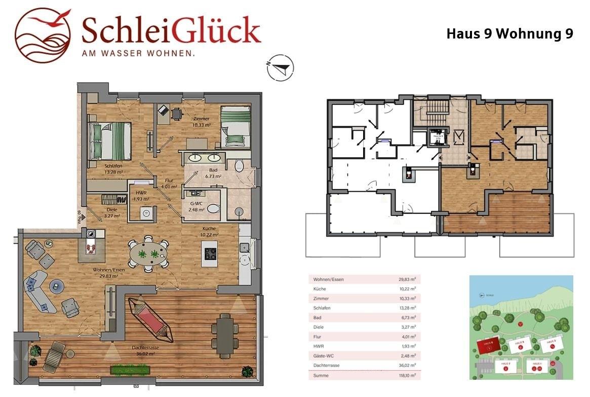 Grundriss und Lage Wohnung 9