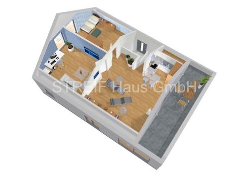 Großburgwedel BUNGALOW mit Raum für Büro oder Pflegekraft im DG mit integrierter LOGGIA 3D-DG