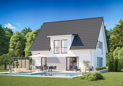 Ansicht Garten mit Pool