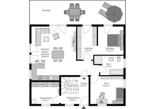 Grundriss Wohnung EG