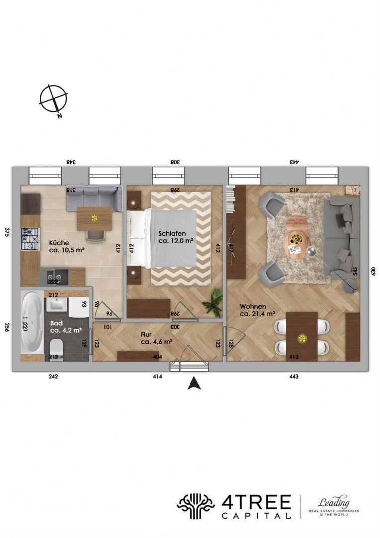 Grundriss der Wohnung