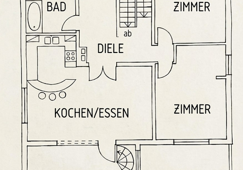 Grundriss Skizze Obergeschoss