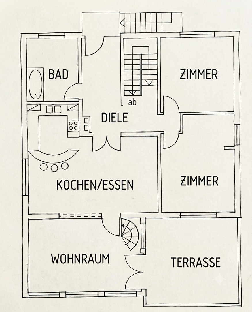 Grundriss Skizze Obergeschoss