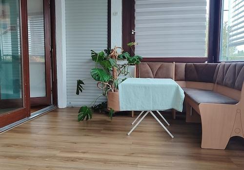 verglaster Balkon