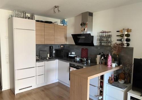 Wohnzimmer mit Küche