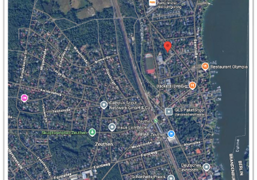 Lage des Objekts in Zeuthen