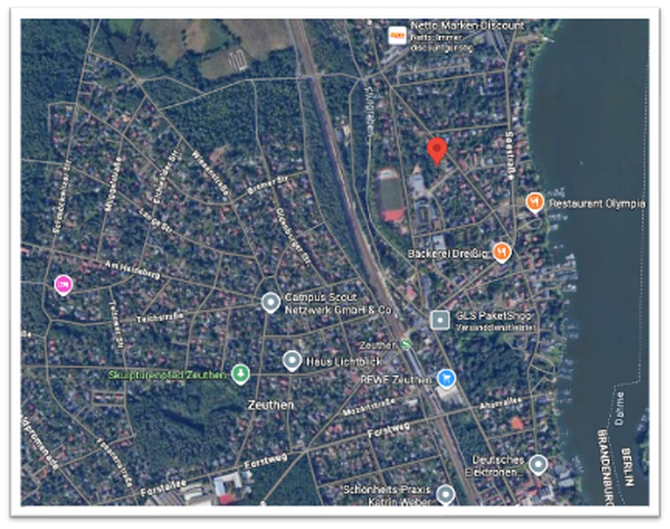 Lage des Objekts in Zeuthen