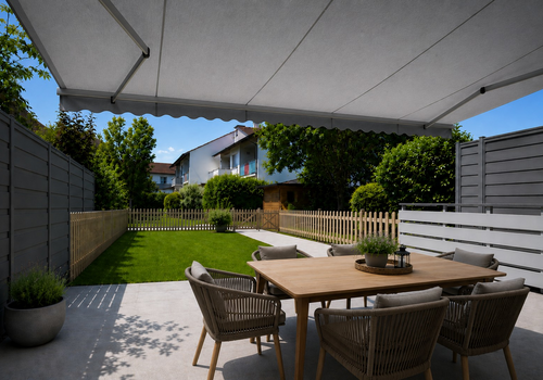 Terrasse möbliert & Garten