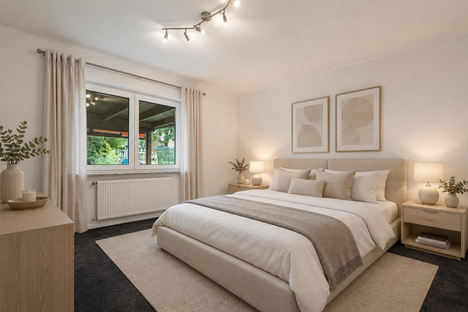 Schlafzimmer virtuell möbliert