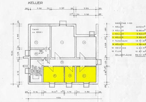 Grundriss Kellerräume