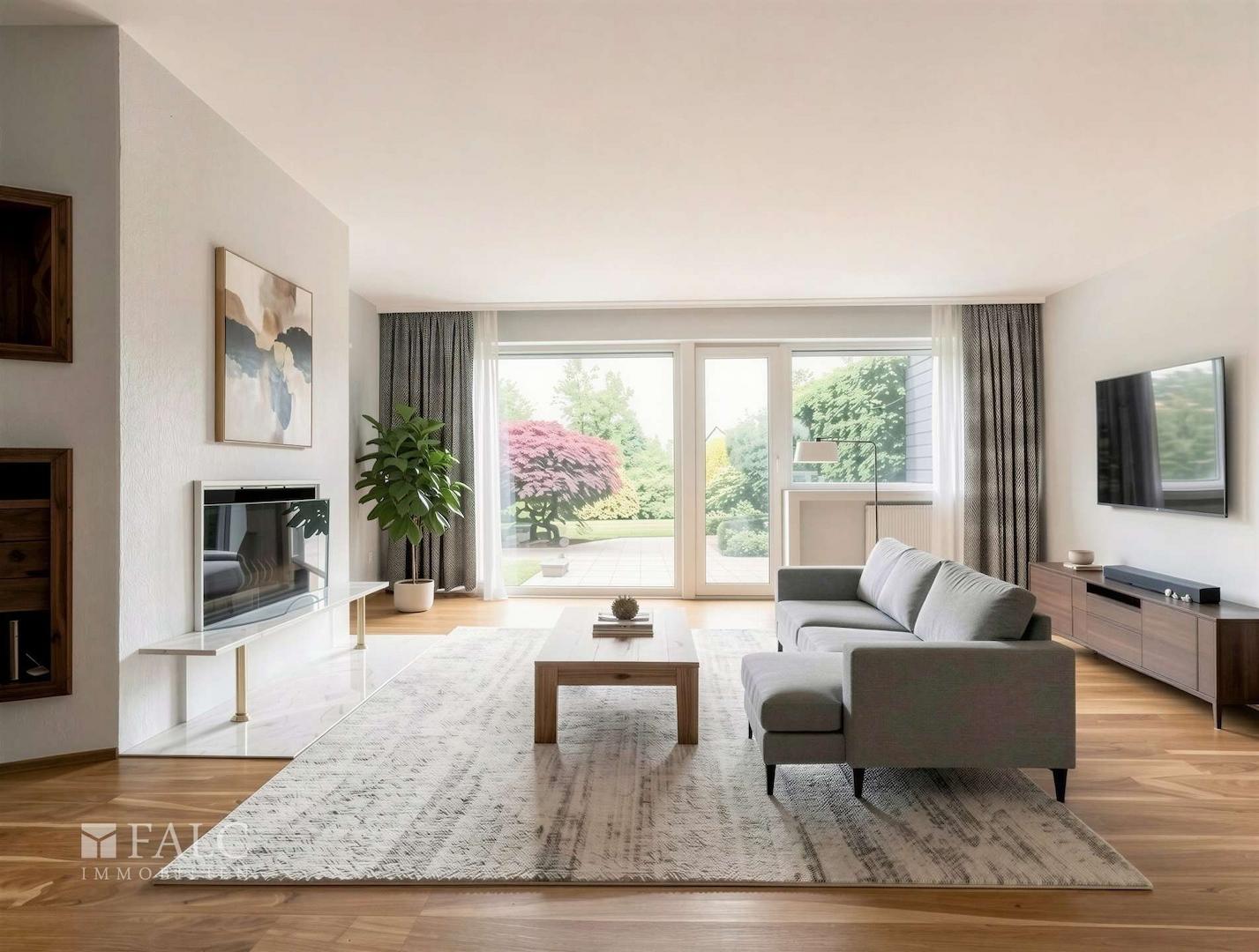 Wohnzimmer mit Beispielmögblierung